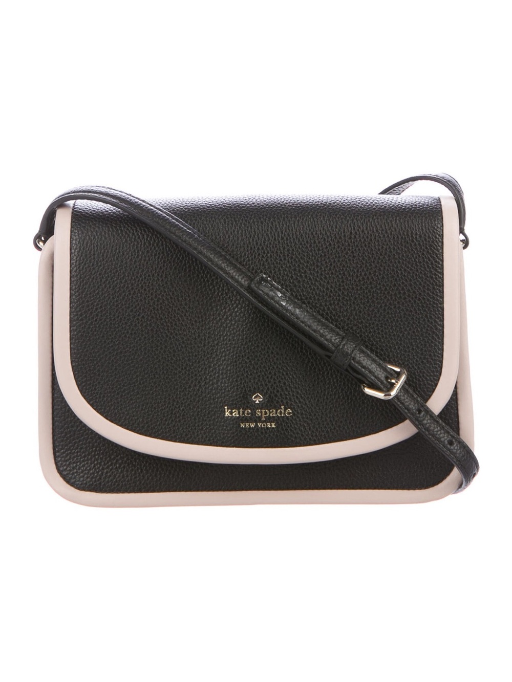 KATE SPADE Women’s Leather Ward Place Ivy Crossbody Bag - Black with Cream Trim